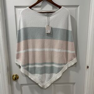 Barefoot Dreams CozyChic Ultra Lite Ocean Breeze Poncho One Size Fits All NWT